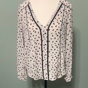 Astr Black and White Patterned Blouse